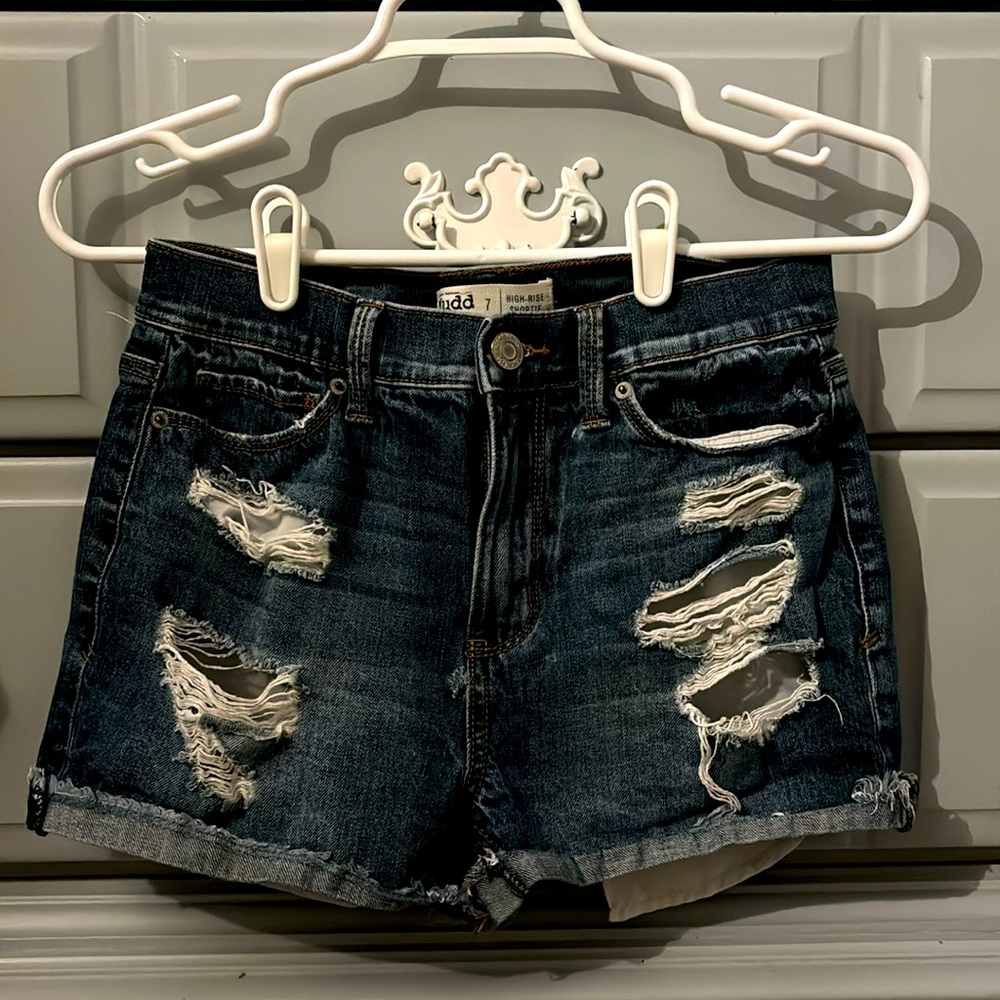 Blue high rise Jean shorts